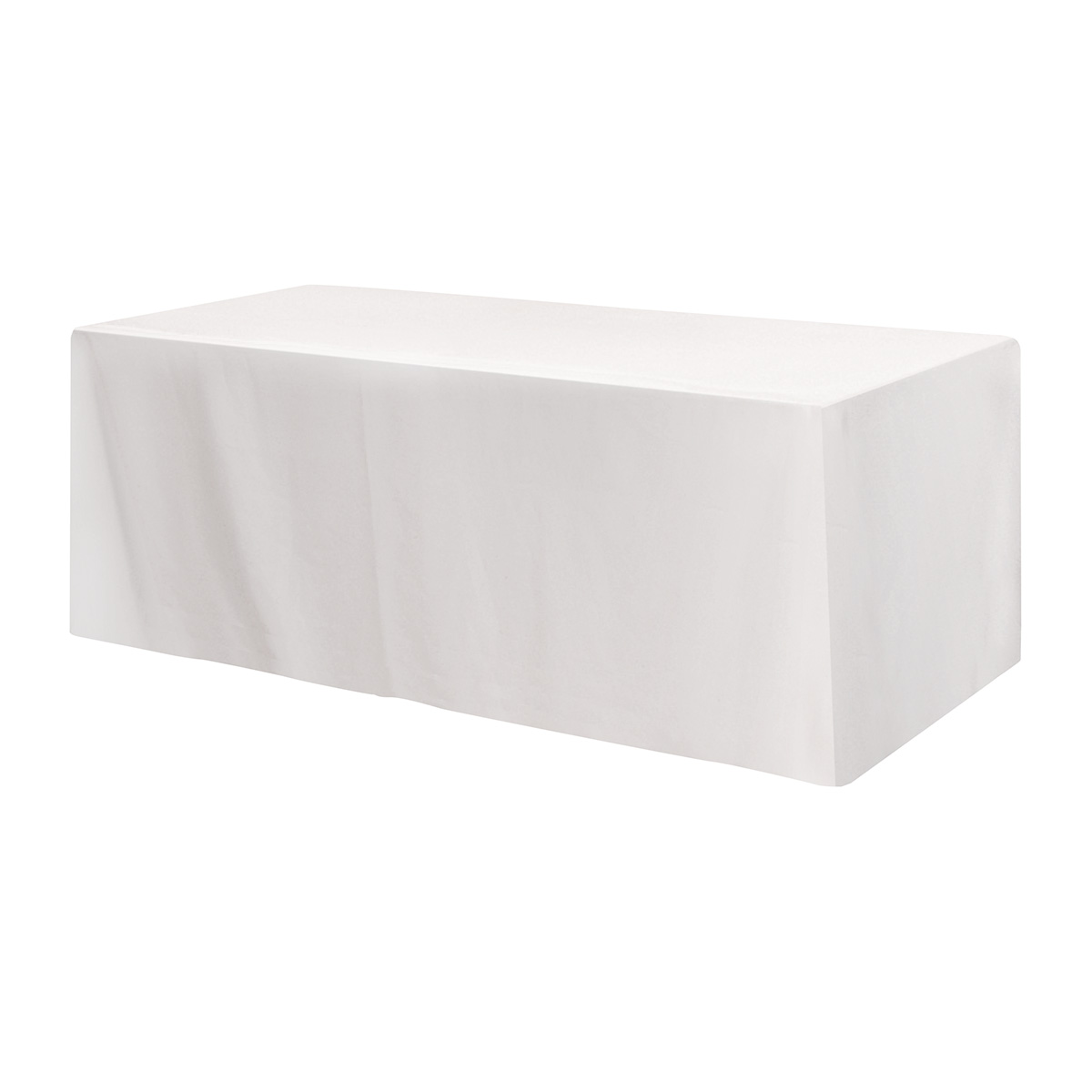 Fitted Poly/Cotton 3-Sided Table Cover - Fits 8' Standard Table