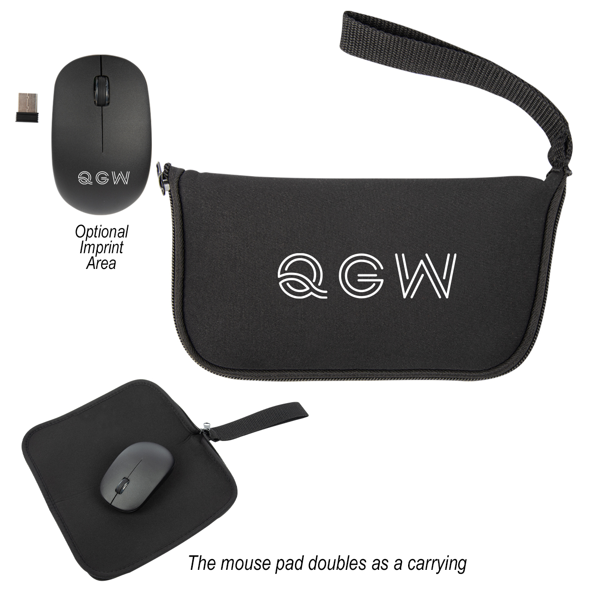 #26513 Wireless Mouse With Mousepad Carrying Case - Hit Promotional ...