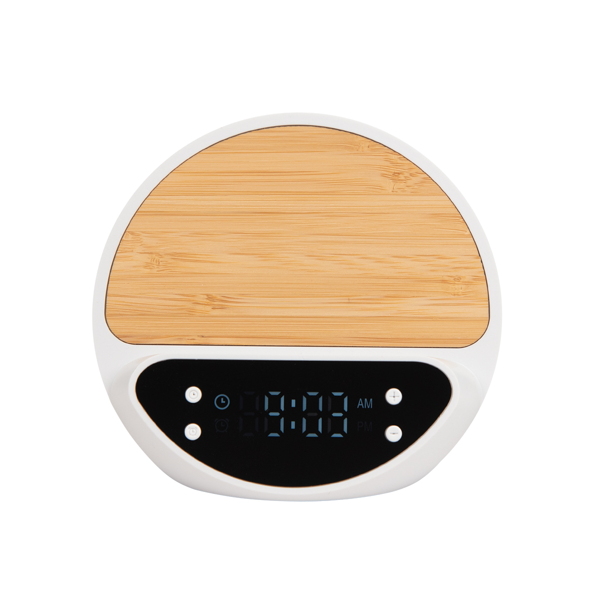 10W Bamboo Wireless Charger With Digital Clock