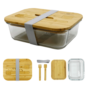 75004 Sophisticate Stainless & Bamboo Bento Box - Hit Promotional Products