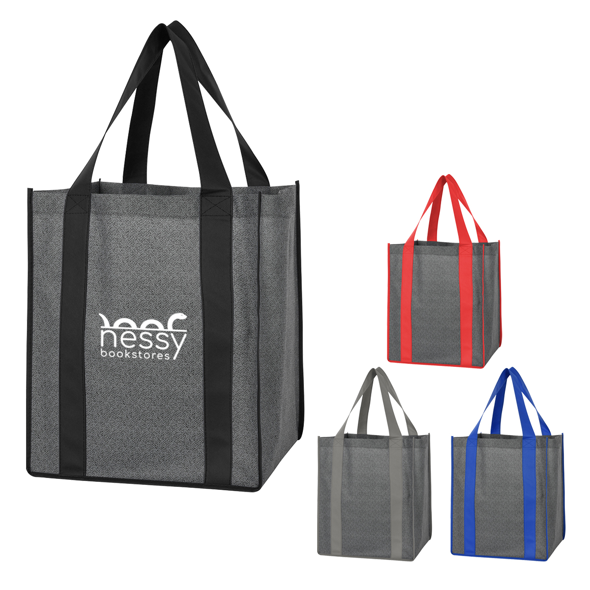 Heathered Non&#45;Woven Shopper Tote Bag-HIT