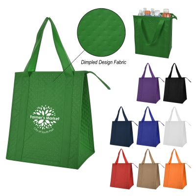 #3381 Dimples Non-Woven Cooler Tote Bag - Hit Promotional Products