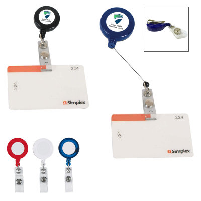 Retractable ID Badge Reel Clip On Card Holders - Brilliant Promos