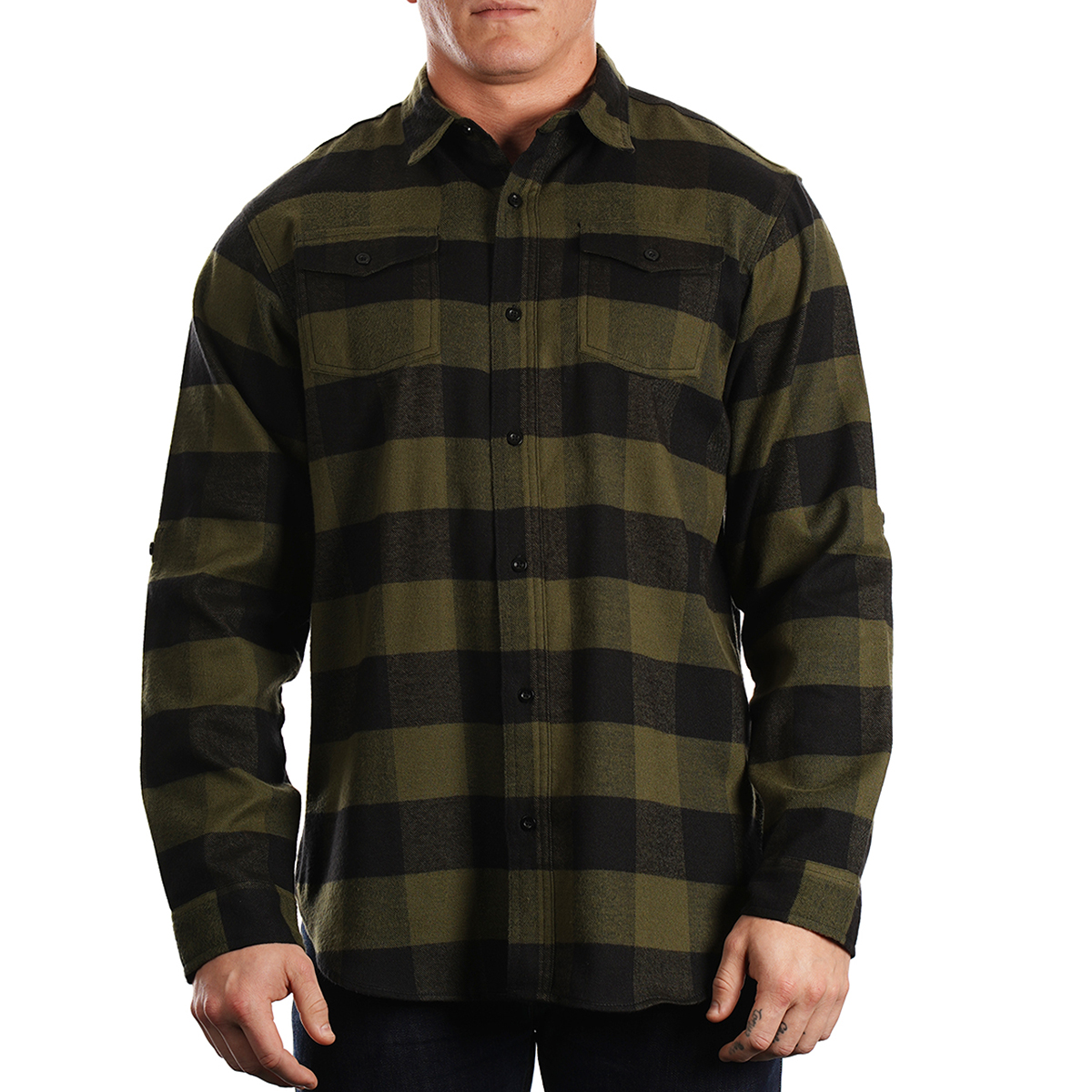 Burnside Men&#39;s Plaid Flannel Shirt-HIT