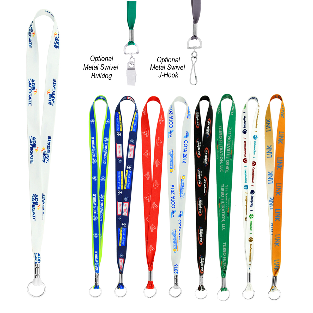 100 Custom Lanyards 58 Double Ended Polyester Dye-Sublimation Lanyard Full Color